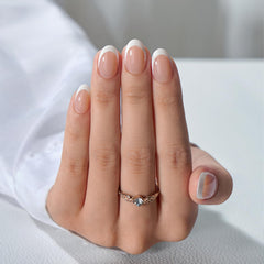 BTArtbox press-on nails short almond nude packaging with 16 sizes