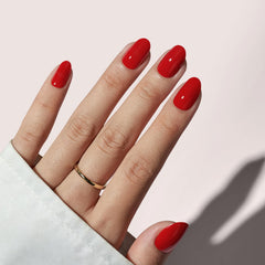 BTArtbox red mulled-wine short oval nails on hand for salon-style glam