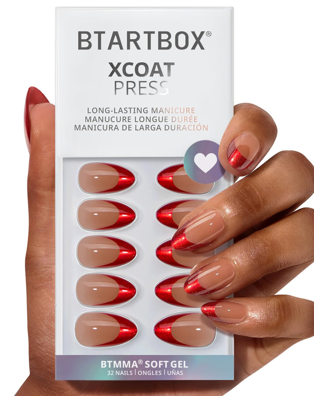 BTArtbox Ruby Slipper French Tip nails on hand for quick, salon-ready nail makeover.