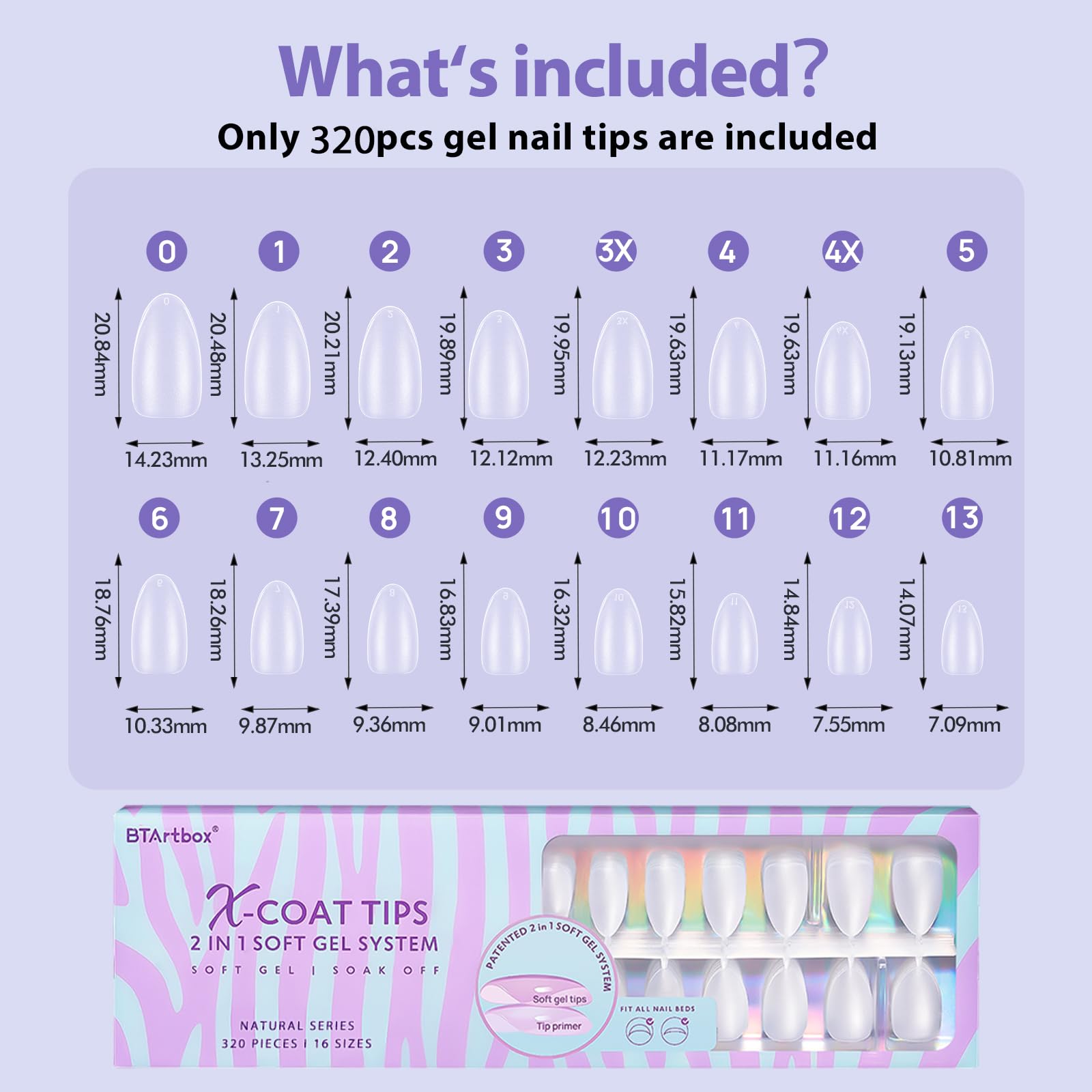 BTArtbox short almond nail tips easy soak off reduces maintenance and environmental impact.