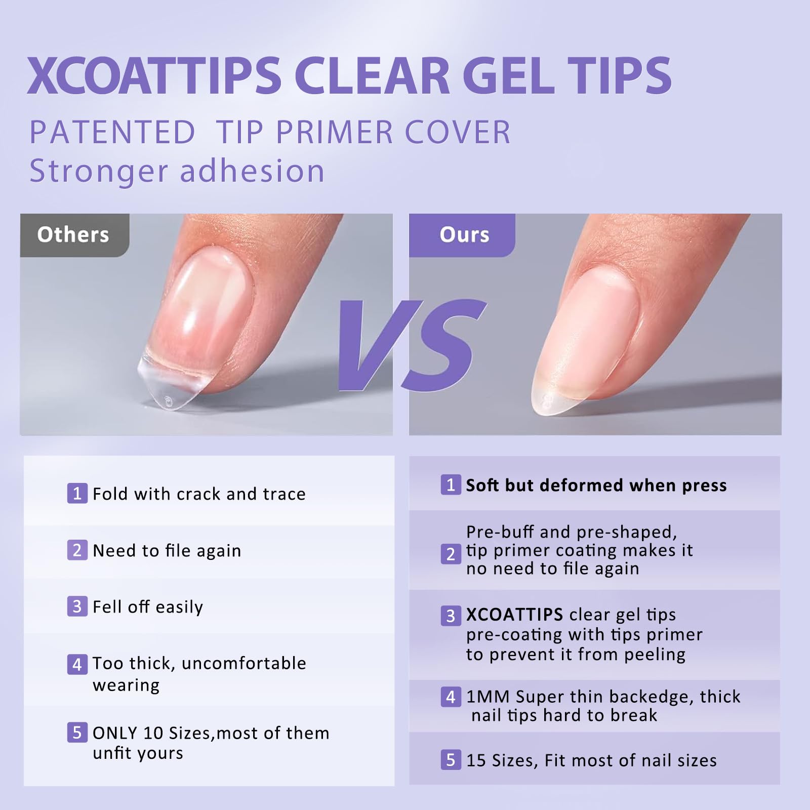 BTArtbox short almond nail tips flat and curved fit illustrates versatile shaping.
