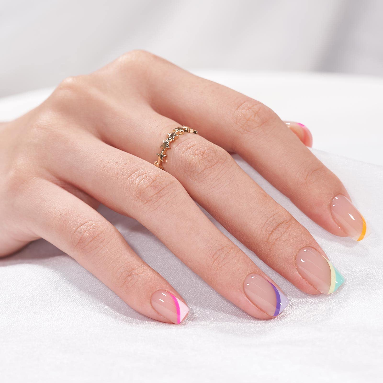 BTArtbox short nails close-up highlighting natural square shape and seamless cuticle line.