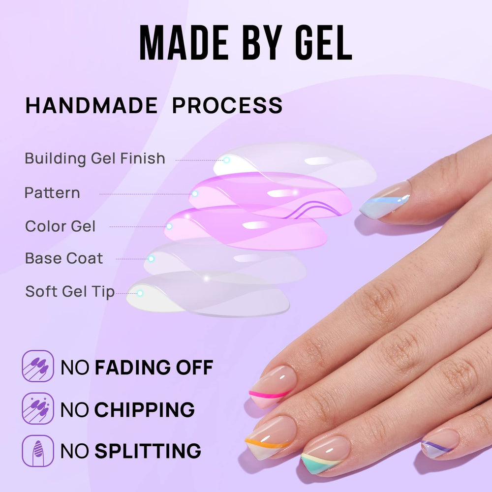 BTArtbox nails with glue-on system shown alongside included storage and file tools.