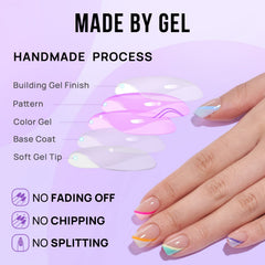BTArtbox nails with glue-on system shown alongside included storage and file tools.