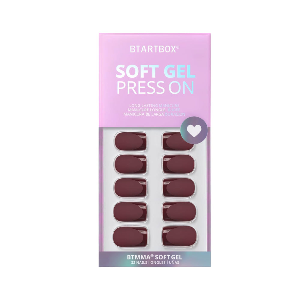 BTArtbox short square nails in soft gel feel lightweight and flexible.