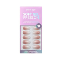 BTArtbox Soft gel texture close-up on Vanilla Cream nails for flexible natural feel