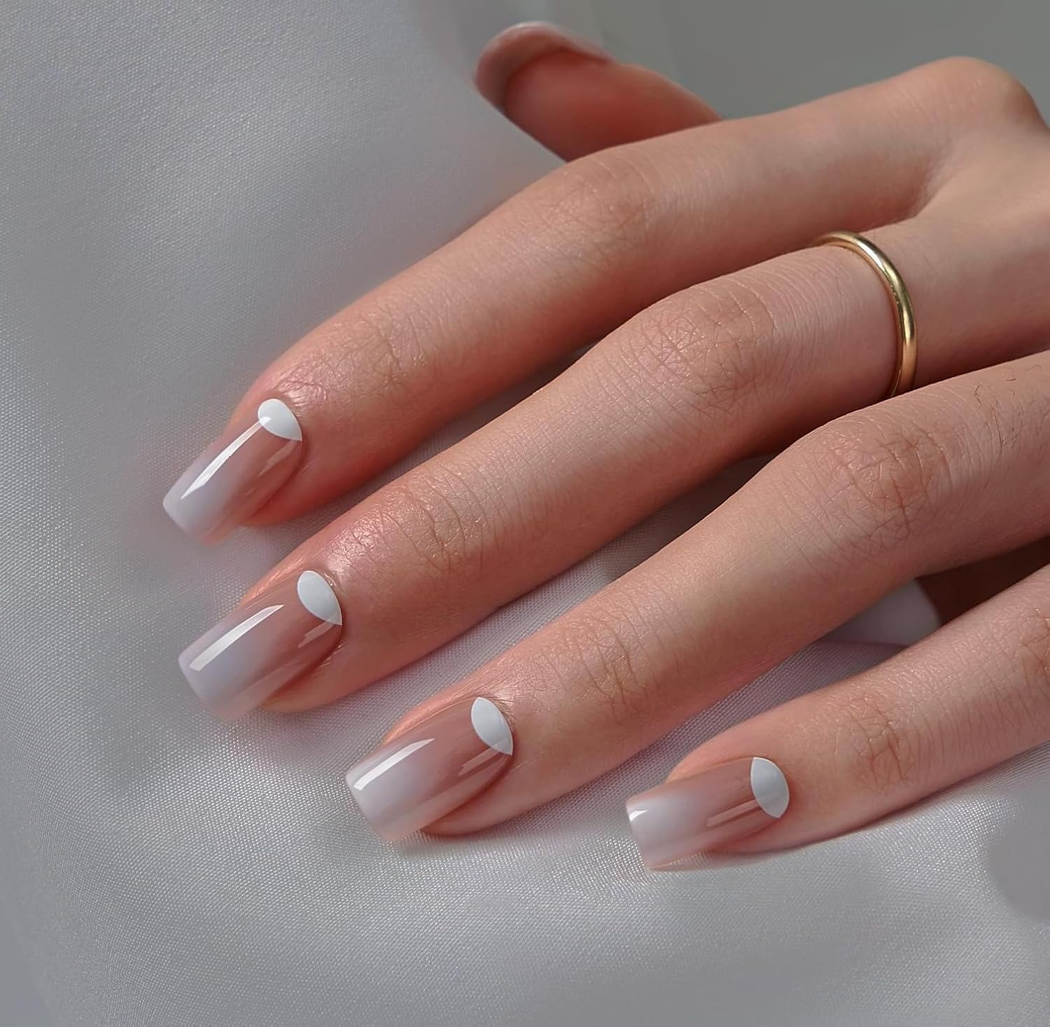 BTArtbox square-nail tips close-up highlighting opaque gel finish for everyday elegance