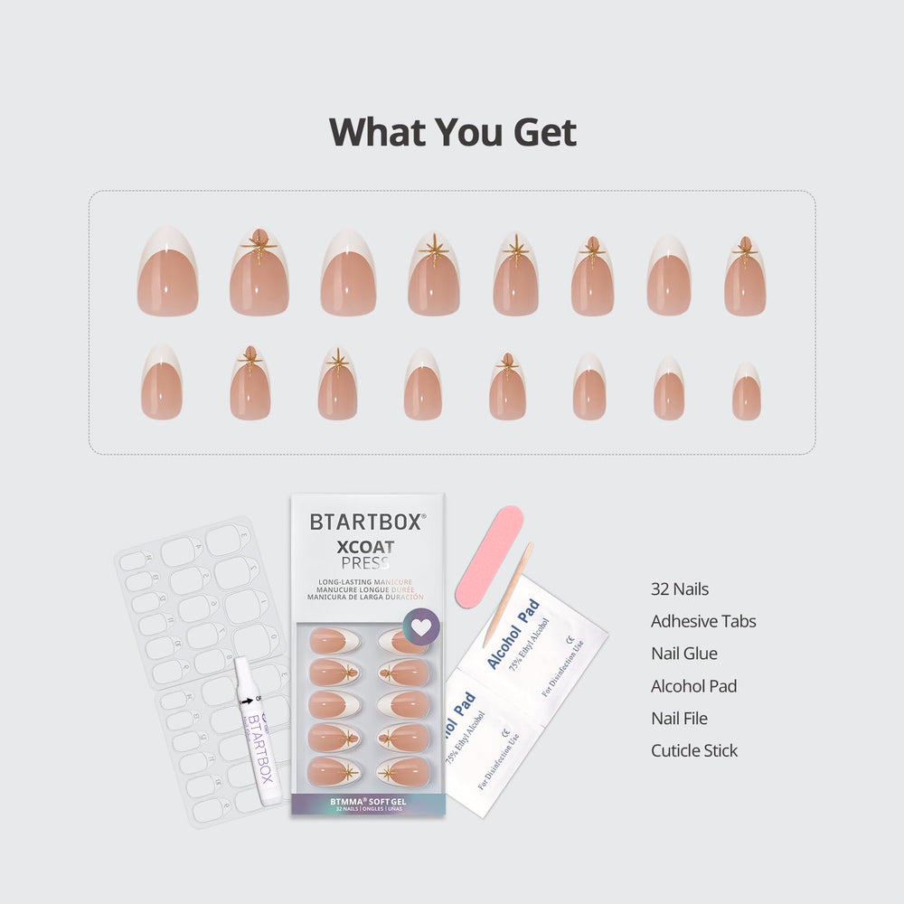 BTArtbox Starlight Frost nails application process shown for DIY use.