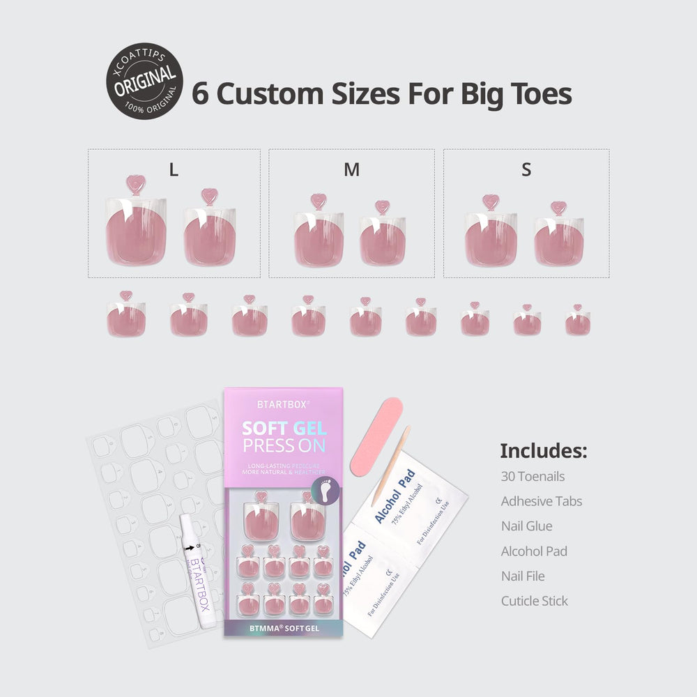 BTArtbox six-size toe tips ensure a comfortable, precise fit