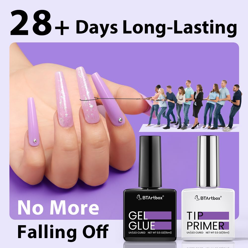 BTArtbox UV nail glue enables sturdy nail tips and confident wear in minutes.