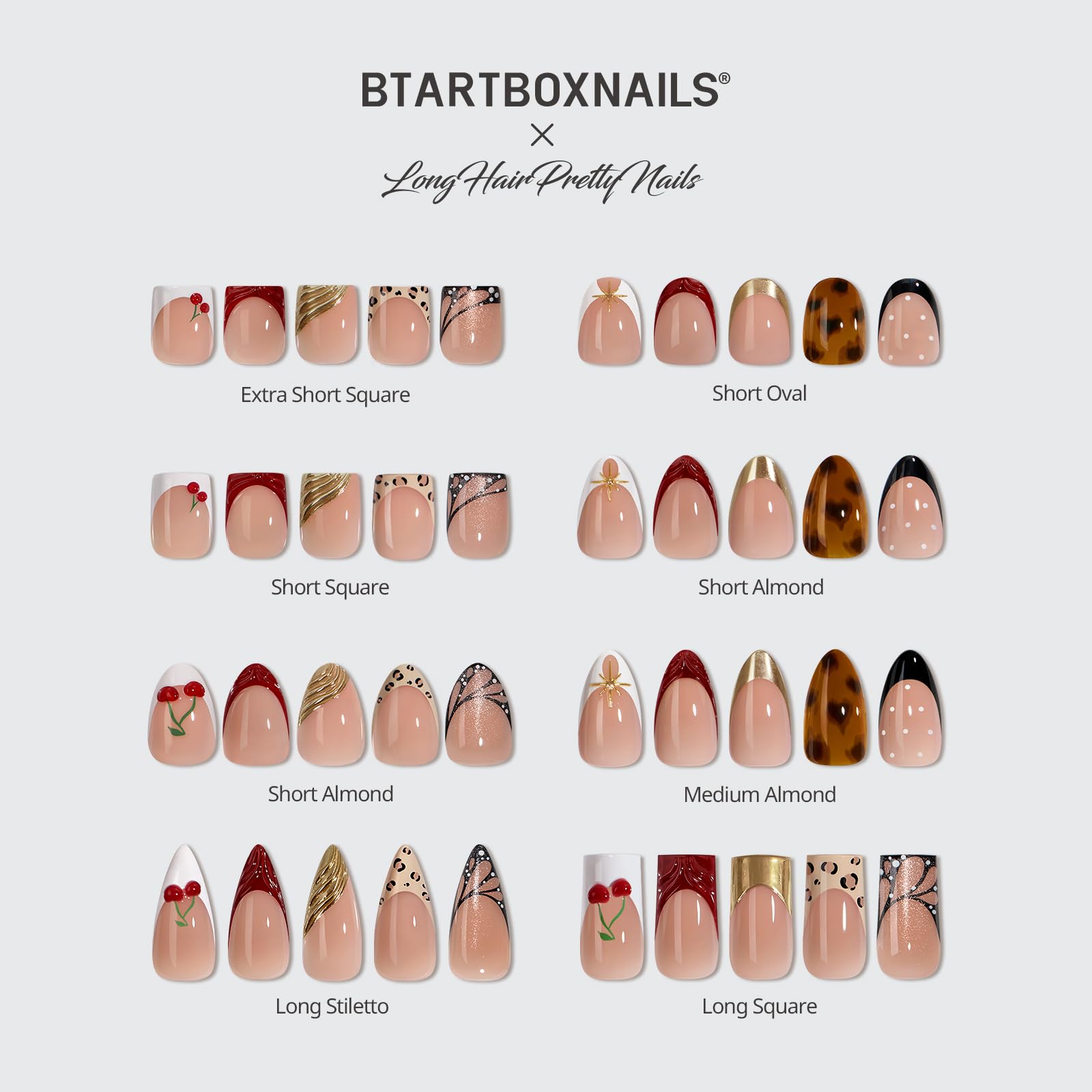 BTArtboxnails Autumn Muse design C with lightweight soft gel for comfortable wear.