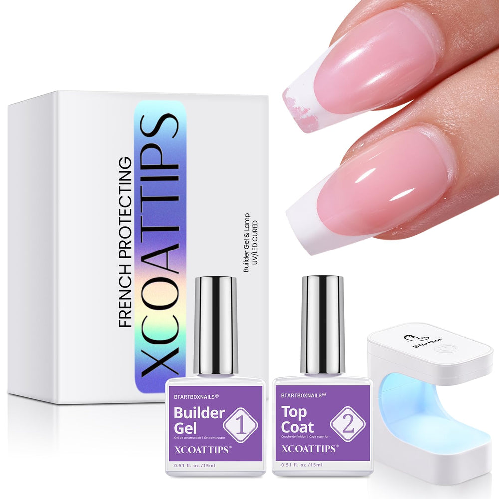 BTArtboxnails builder gel 15ml tube with smooth consistency for durable French tips.