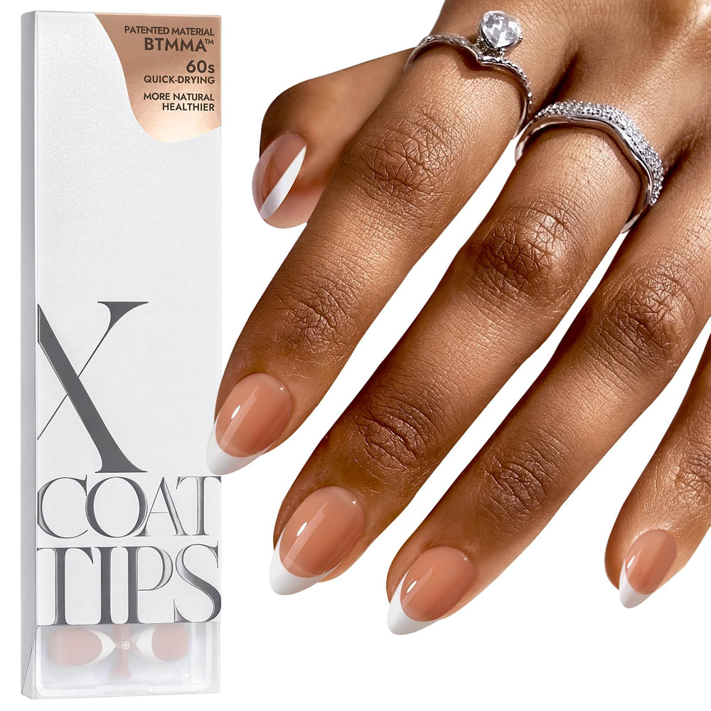 BTArtboxnails French tip press-on nails brown almond set for quick salon-like manicure at home