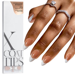 BTArtboxnails French Tip press on nails in brown almond for a DIY French manicure