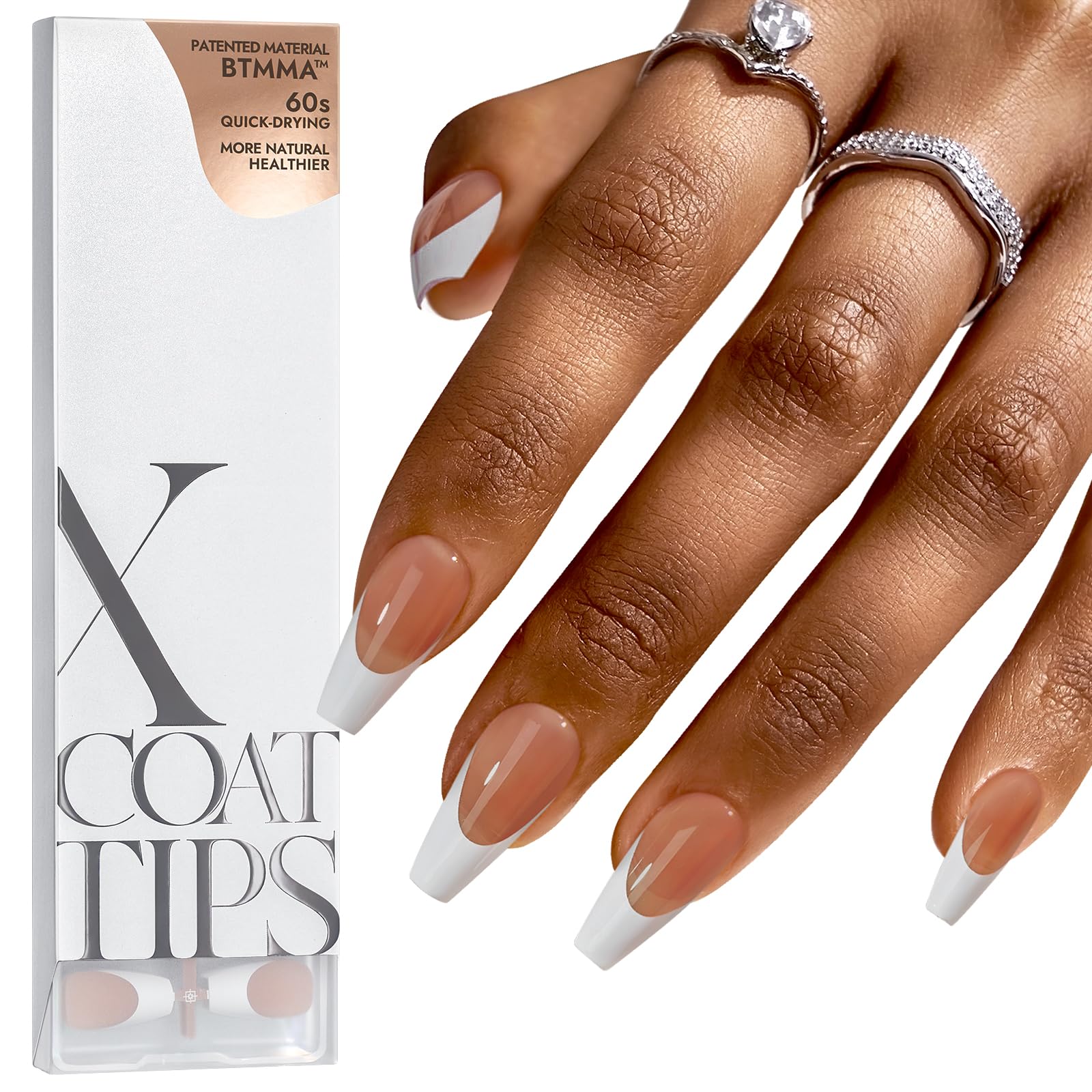 BTArtboxnails brown coffin french-tip nails for quick at-home manicure