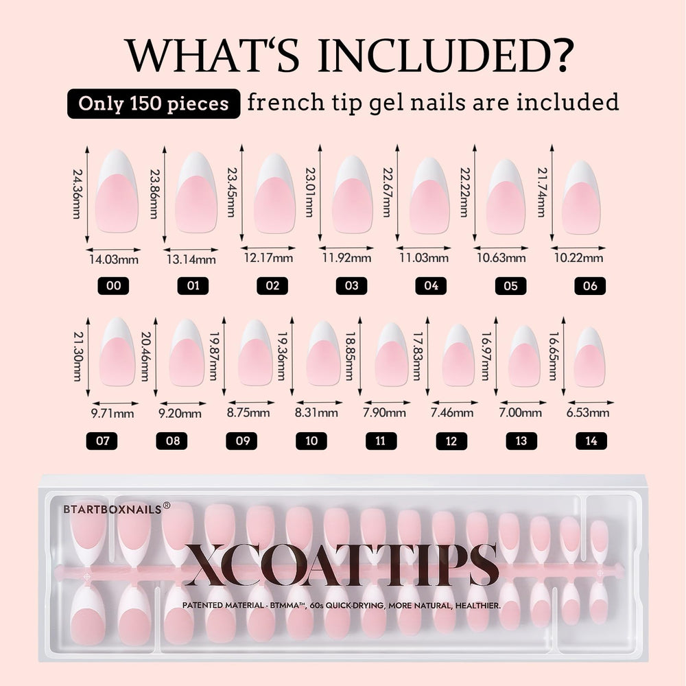 BTARTBOXNAILS natural-fit almond tips hugging the cuticle for seamless look.