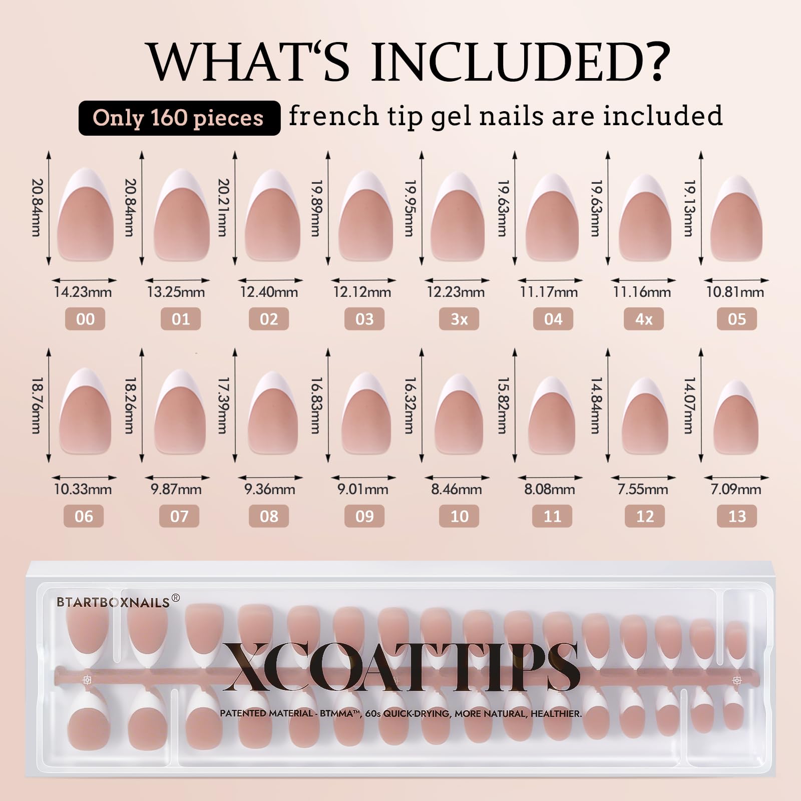 BTArtboxnails packaging box with nail tips ready-to-use kit for DIY nails