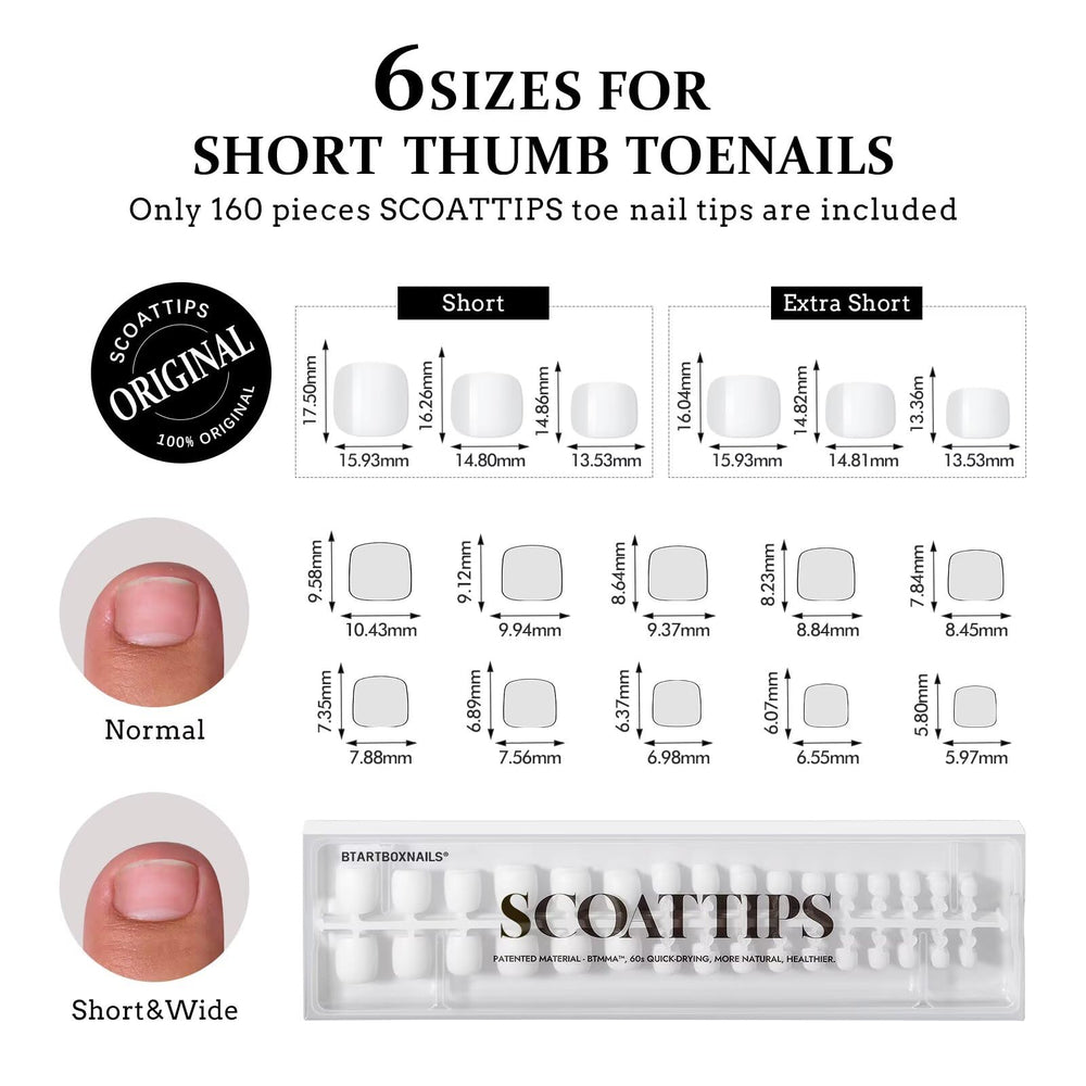 BTArtboxnails SCOATTIPS soft gel toe tips flex for natural look