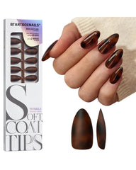 BTArtboxnails SOFTCOATTIPS tortoiseshell almond collection for chic fall manicure
