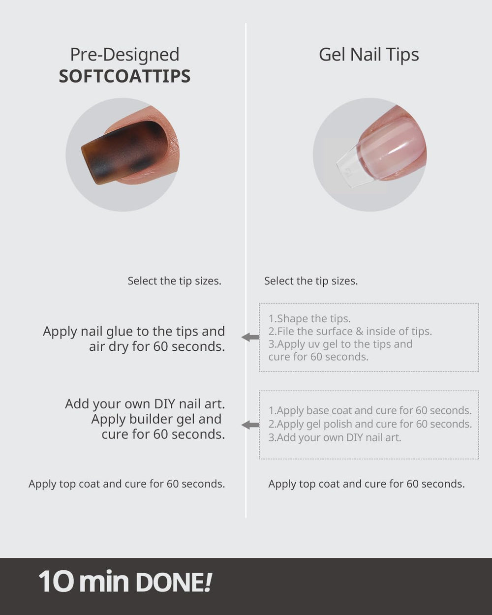 BTArtboxnails SoftCoattips tortoiseshell swatch panel displaying color options