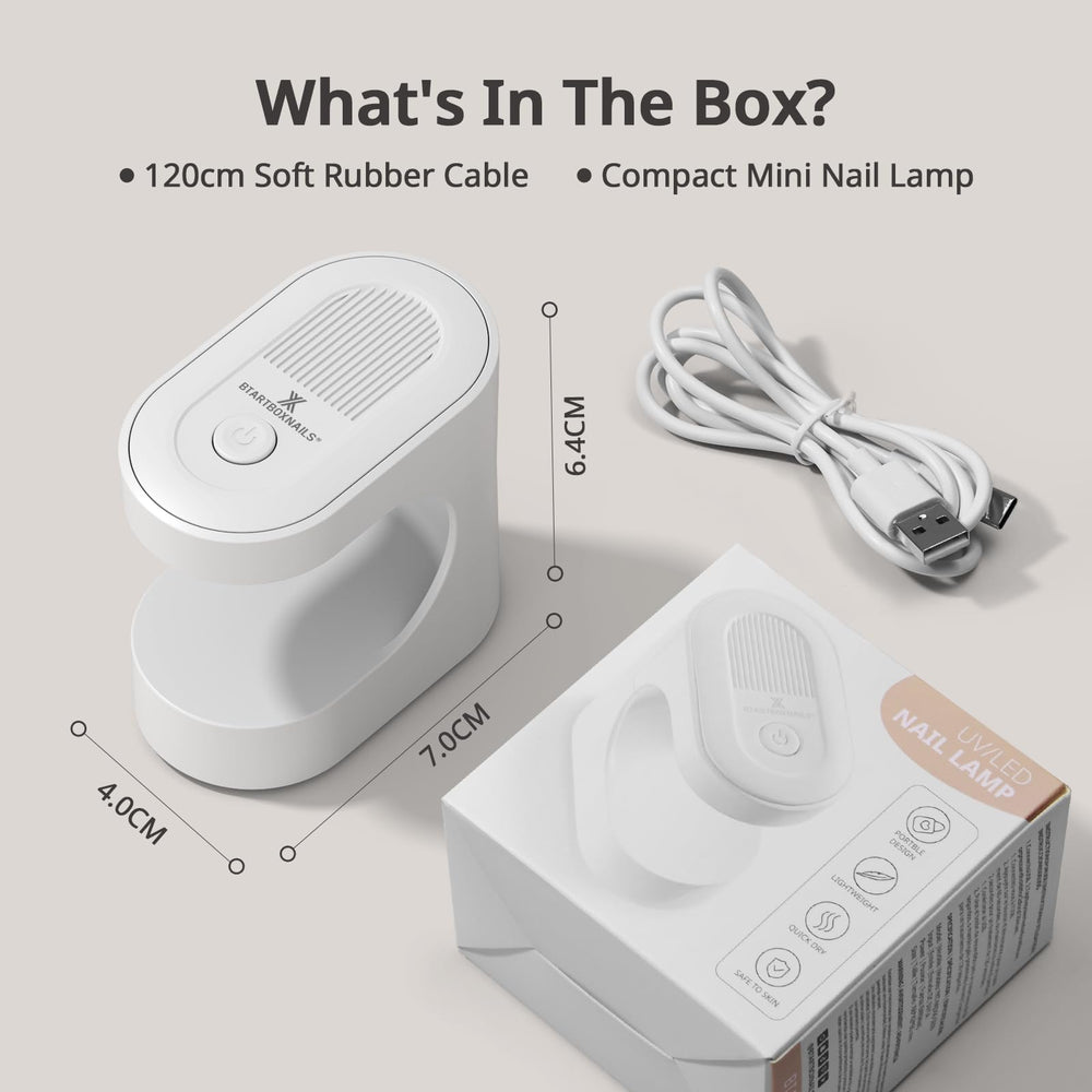BTArtboxnails wide-application lamp works with base/top coats, hard gels, and builder gels.