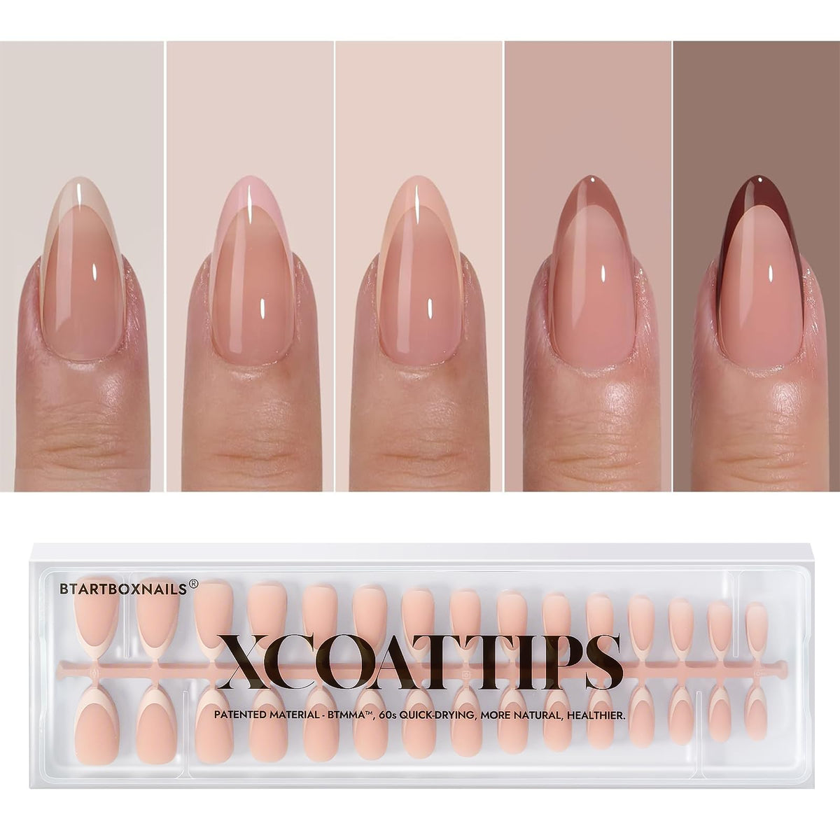 BTArtboxnails XCOATTIPS French tip nails for quick at-home salon-like results.