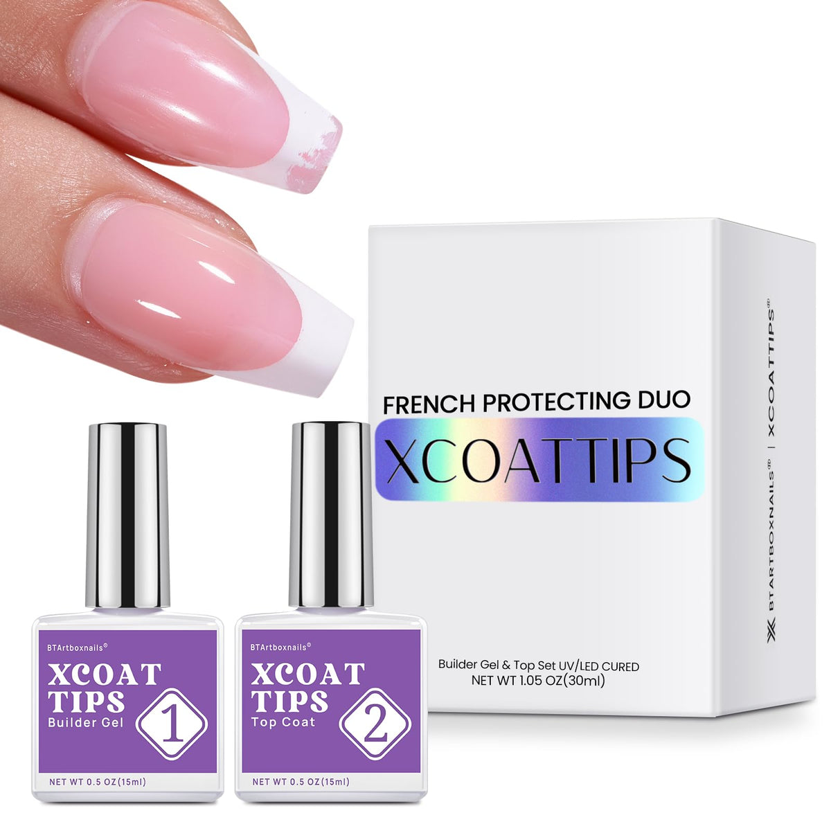 BTArtboxnails builder gel application for smooth French tips with durable finish.