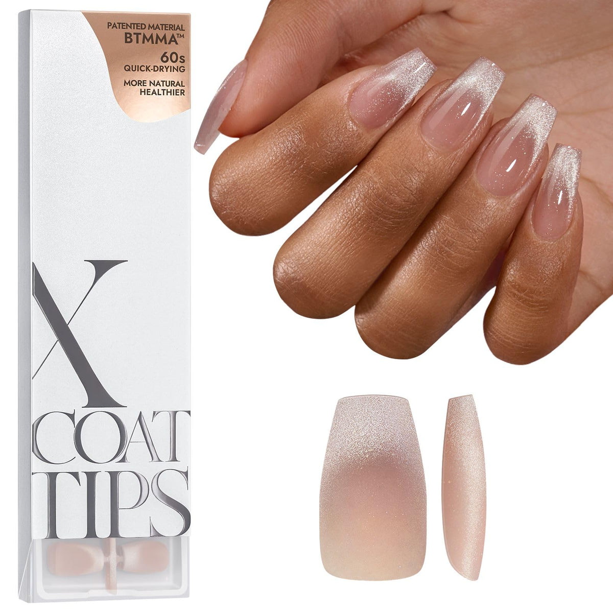 BTArtboxnails XCOATTIPS cat eye nails with festive holiday shimmer.