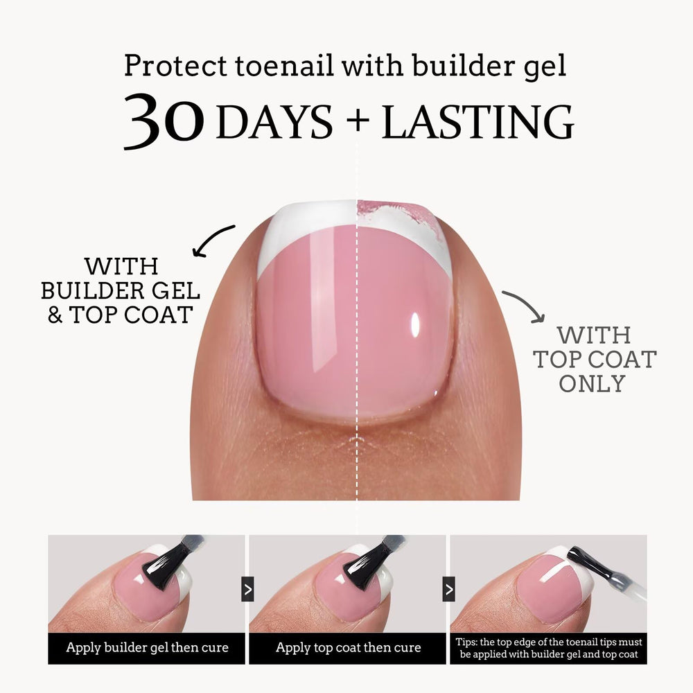 BTArtboxnails XCOATTIPS easy gel glue application for quick toe extensions