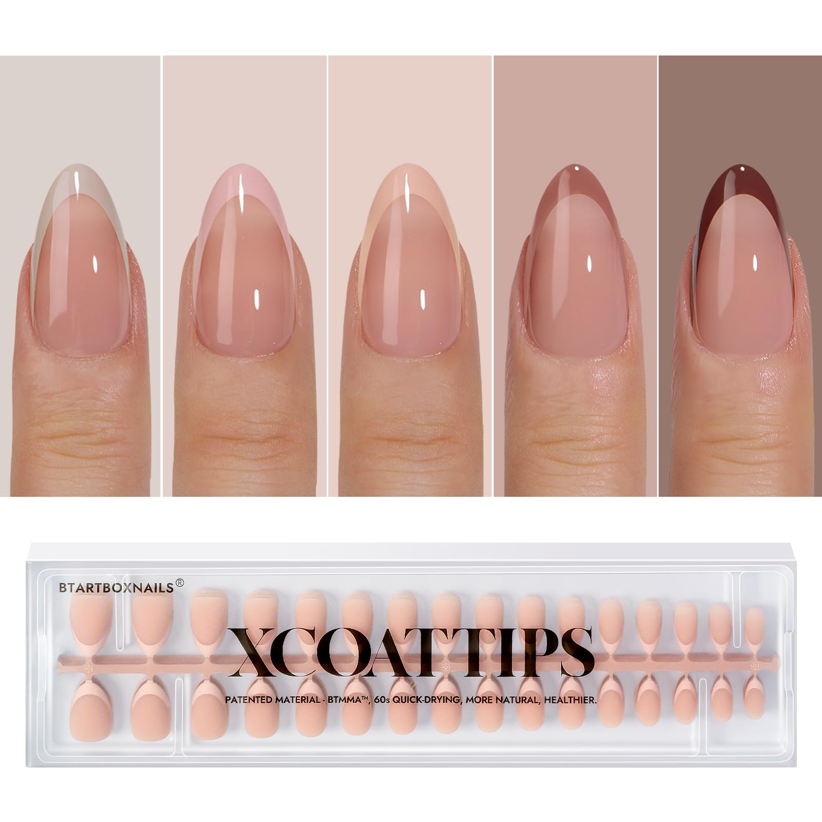 BTArtboxnails XCOATTIPS French tip nails shown for salon-worthy at-home manicure
