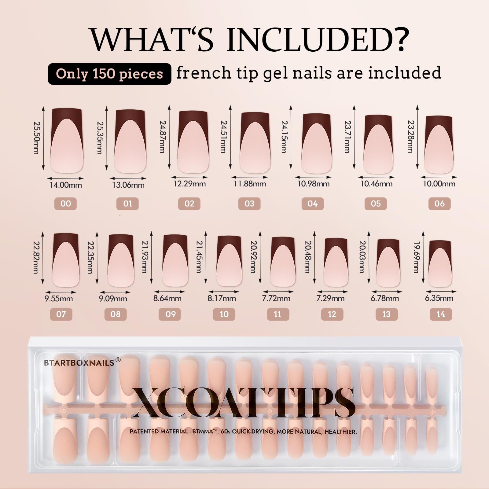 BTArtboxnails XCOATTIPS natural cuticle to edge contour for seamless look.