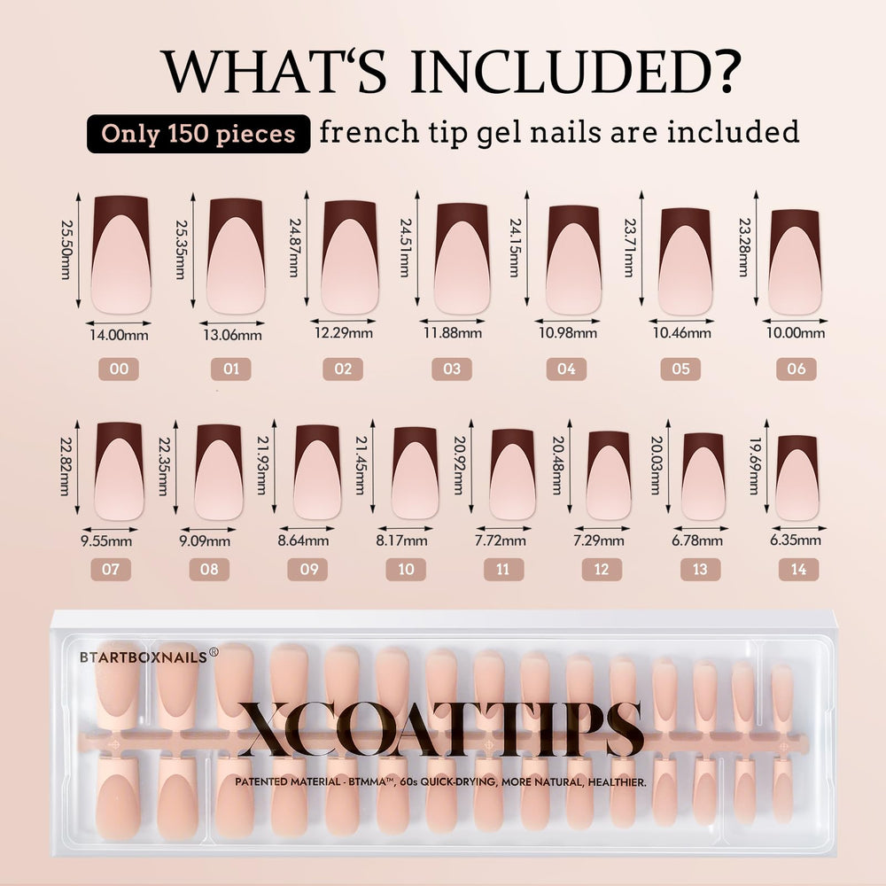 BTArtboxnails XCOATTIPS natural cuticle to edge contour for seamless look.