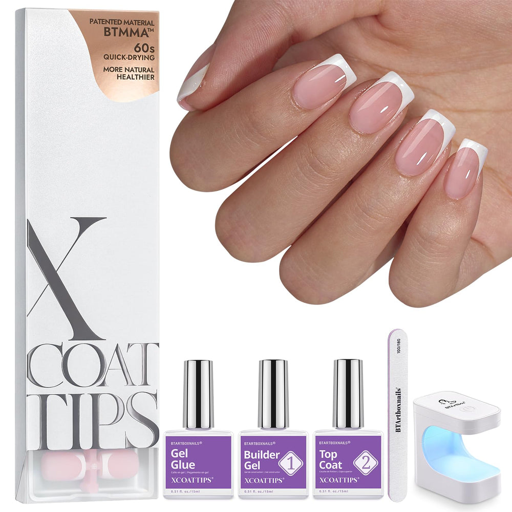 BTArtboxnails XCOATTIPS primer-basecoat pre-applied for easy prep.