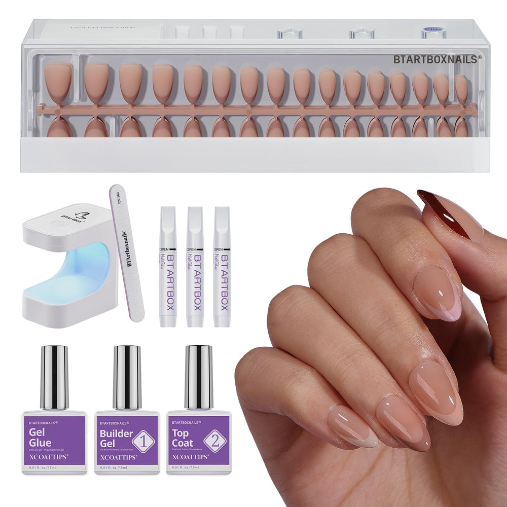 BTArtboxnails XCOATTIPS short kit front view for at-home manicure solution