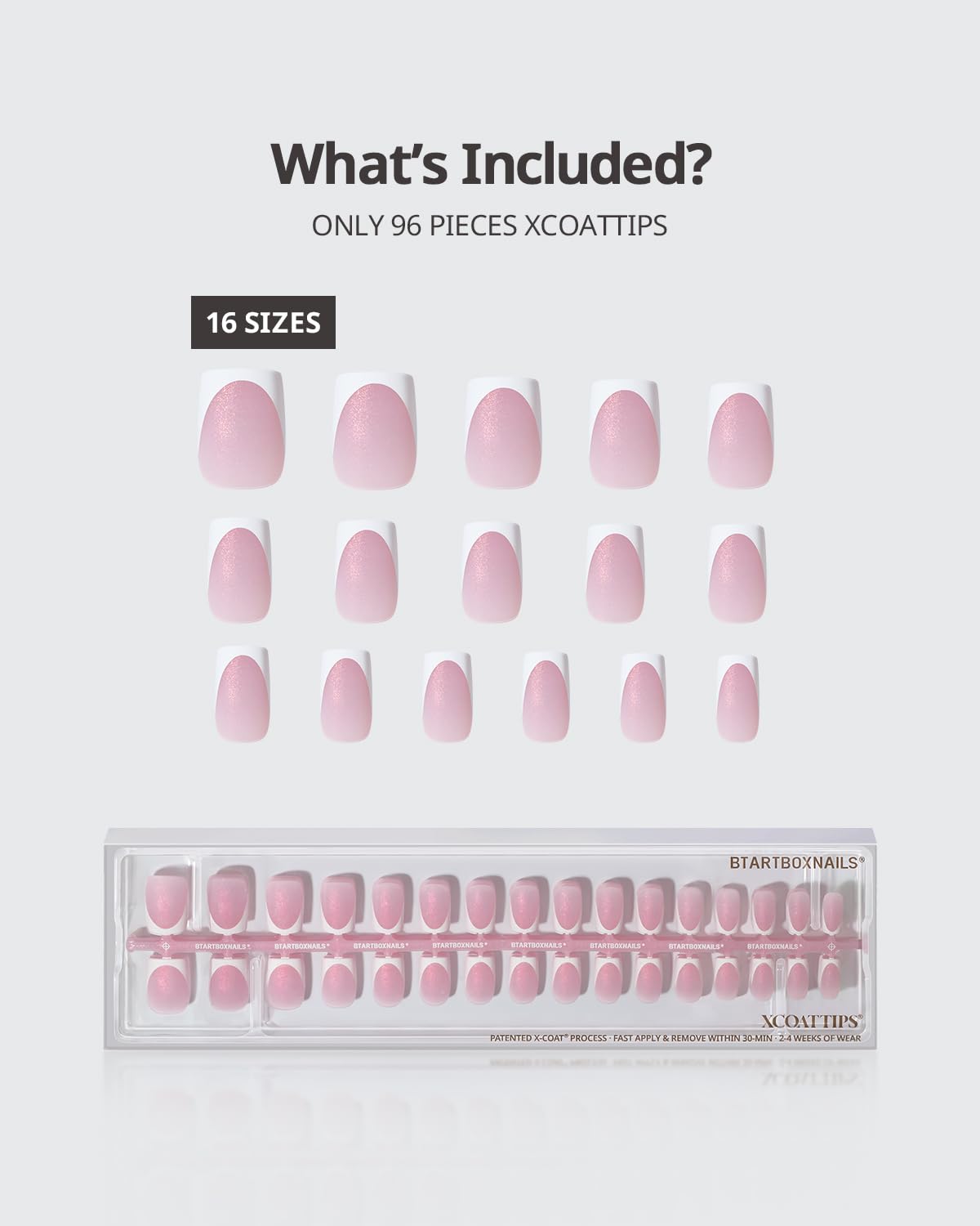 BTARTBOXNAILS XCOATTIPS short-square nails provide natural tapered finish
