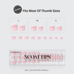 BTArtboxnails XCOATTIPS six sizes for big toes provide custom fit and comfort.