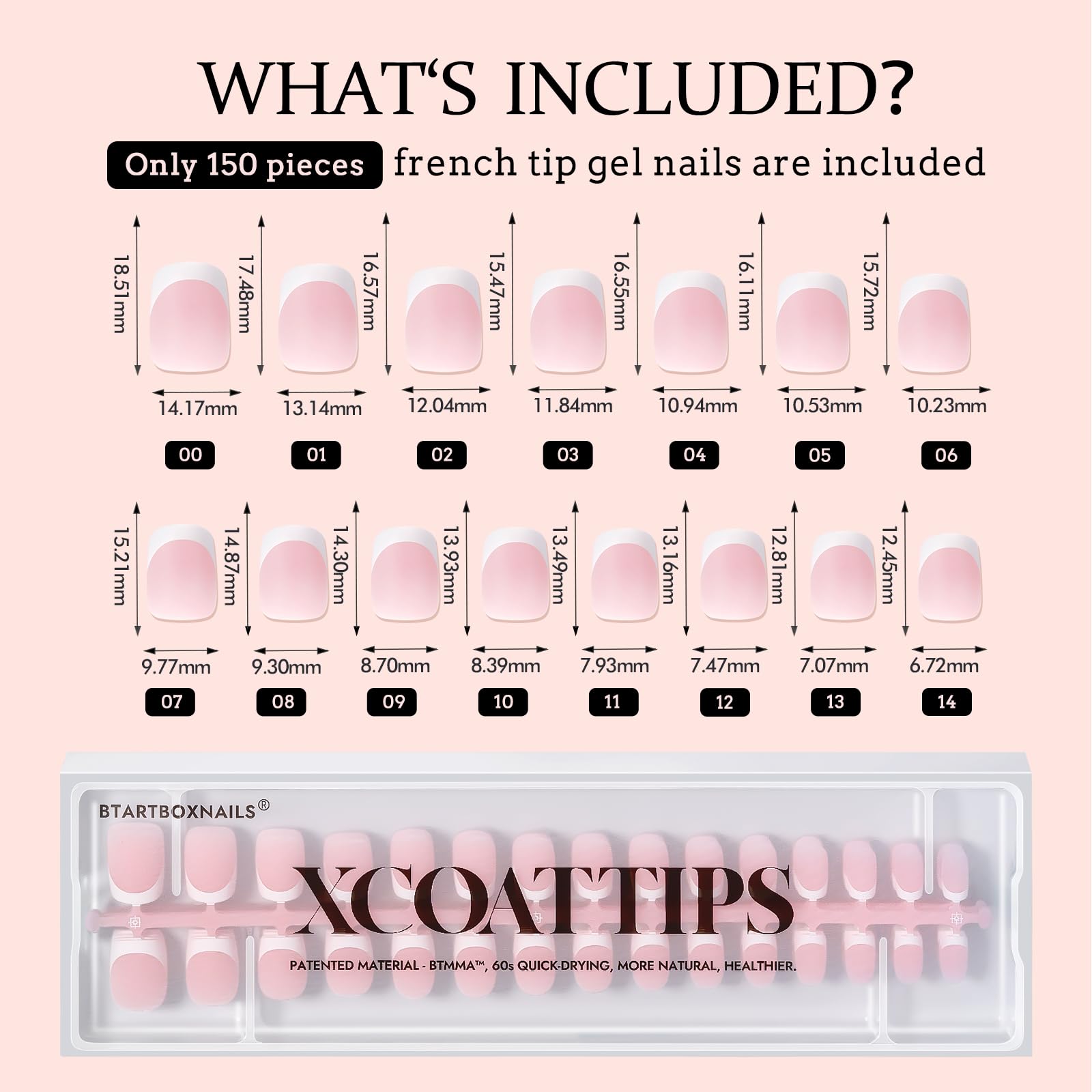 BTArtboxnails XCOATTIPS tapered cuticle-to-edge shape for natural look