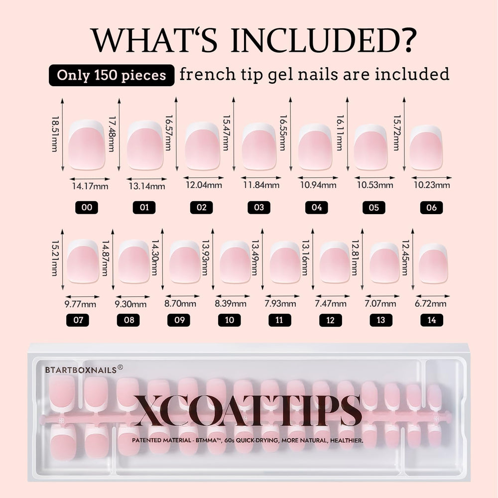 BTArtboxnails XCOATTIPS tapered cuticle-to-edge shape for natural look