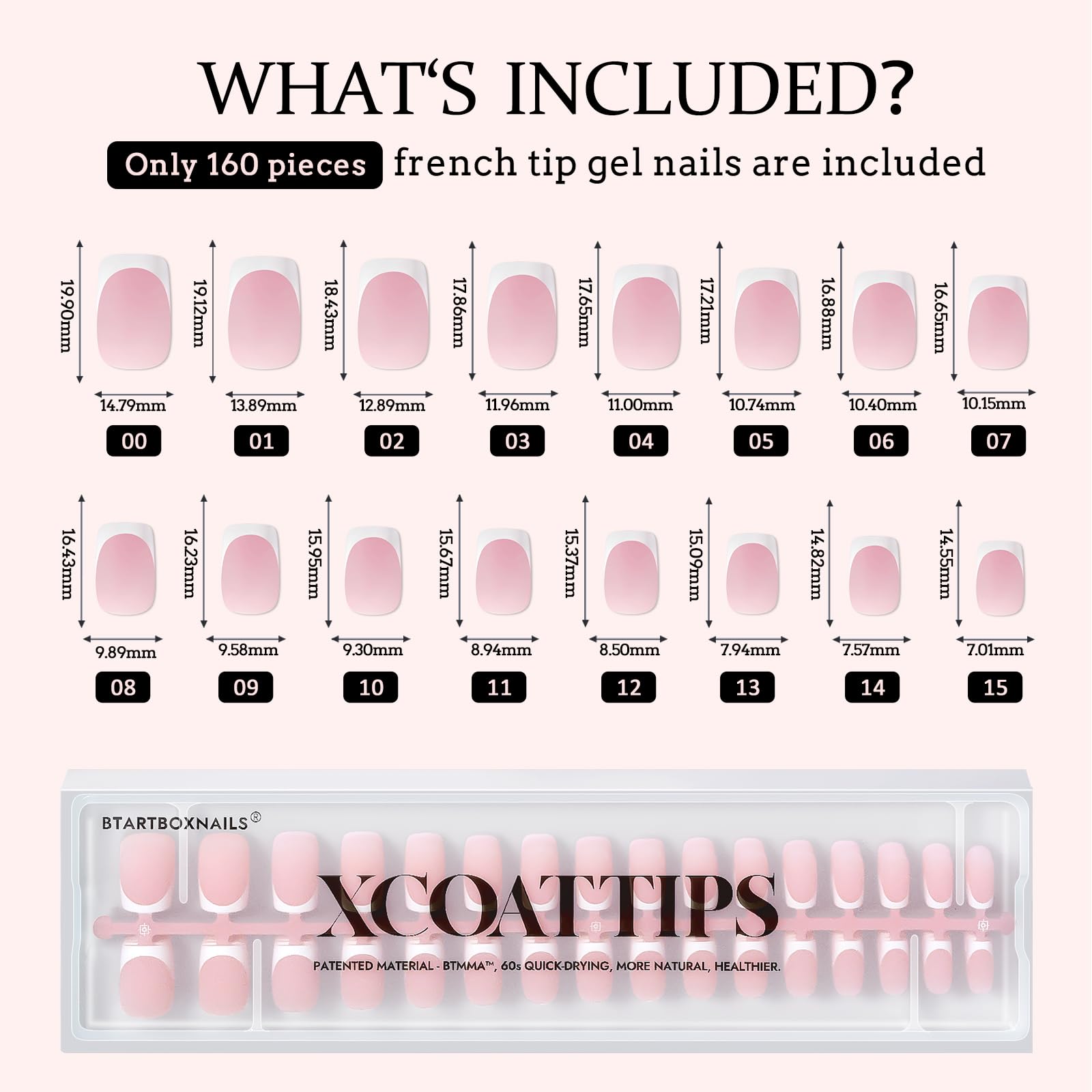 BTArtboxnails XCOATTIPS tapered cuticle-fit tips create a seamless extension