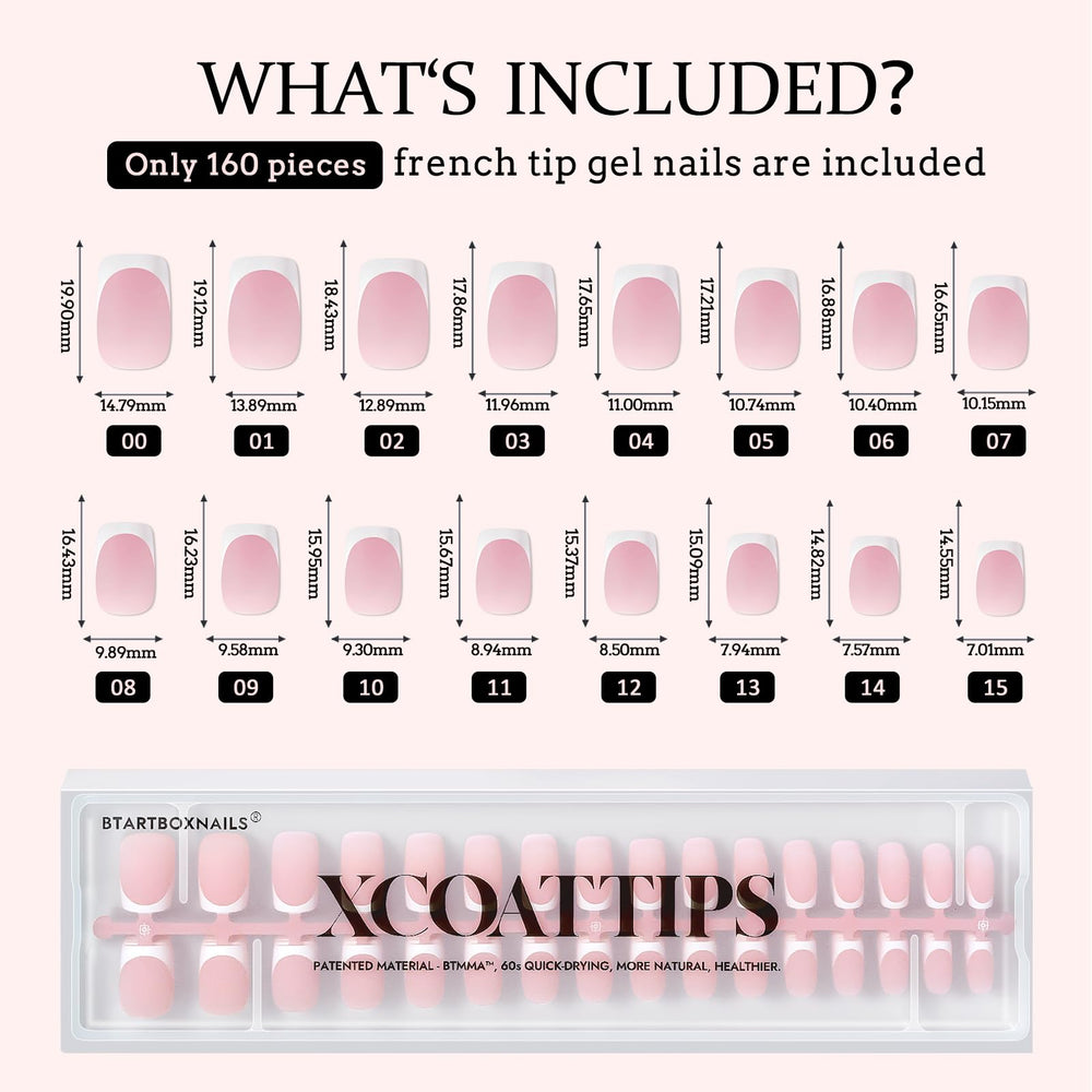 BTArtboxnails XCOATTIPS tapered cuticle-fit tips create a seamless extension
