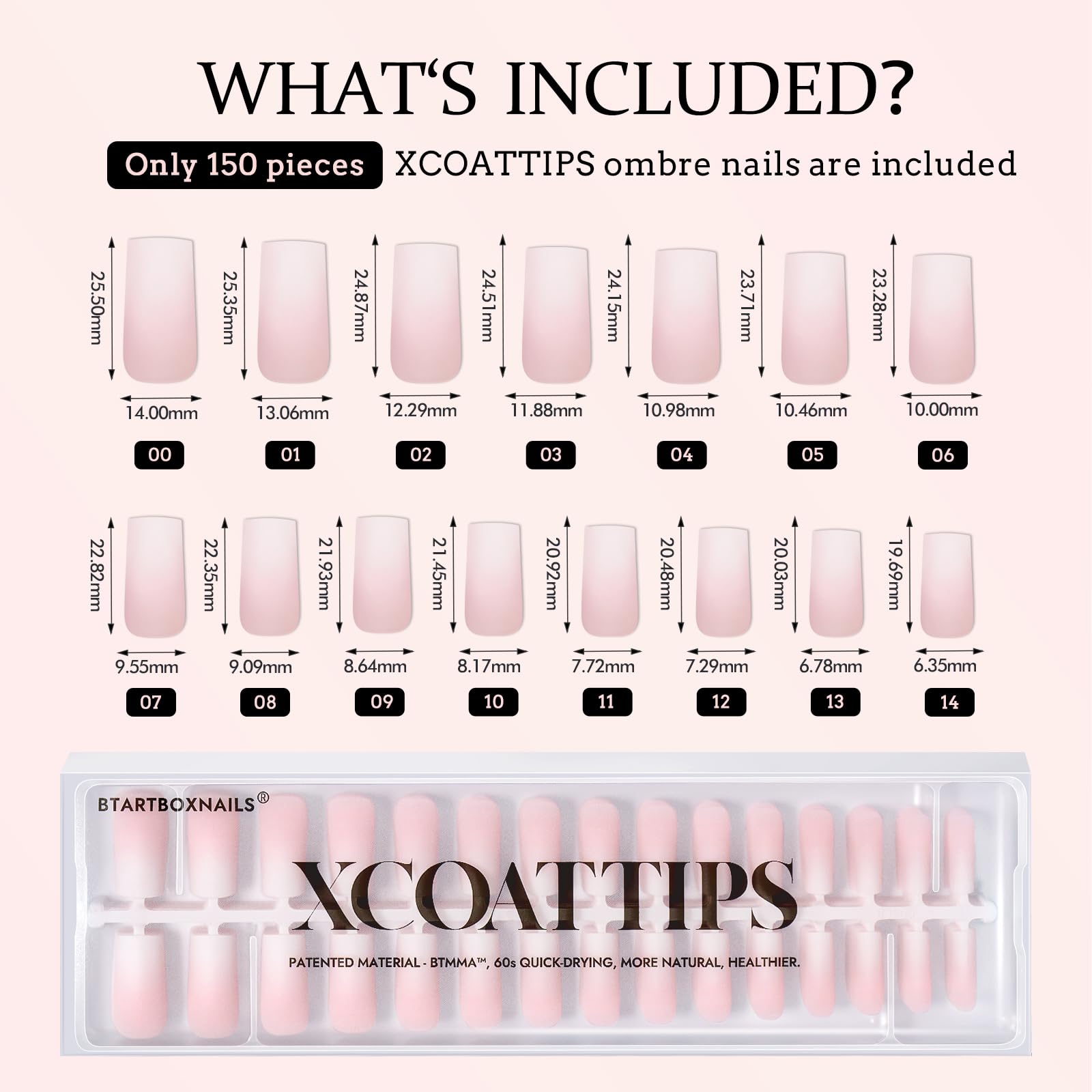 BTArtboxnails XCOATTIPS ultra-fit design from cuticle to edge.