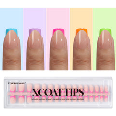 BTArtboxnails XCOATTIPS unboxing kit for at-home french manicure preparation.
