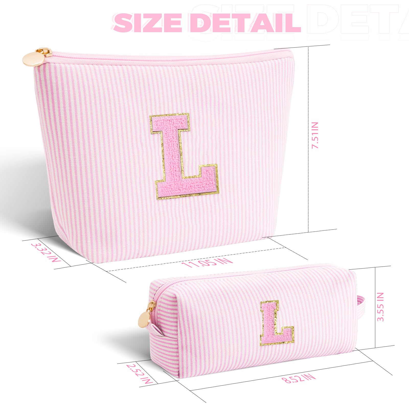 Btffitting canvas makeup bag with smooth, sturdy zipper for easy access