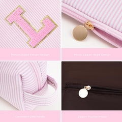 Btffitting canvas multi-layer design cosmetic bag adds sophisticated organization