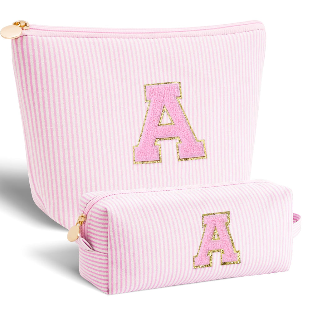 Btffitting makeup bag set front view in pink highlighting portable organizer