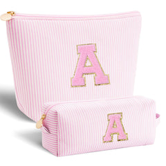Btffitting makeup bag set front view in pink highlighting portable organizer