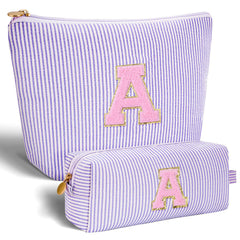 Btffitting makeup bag set outer view showing durable lavender canvas for daily travel