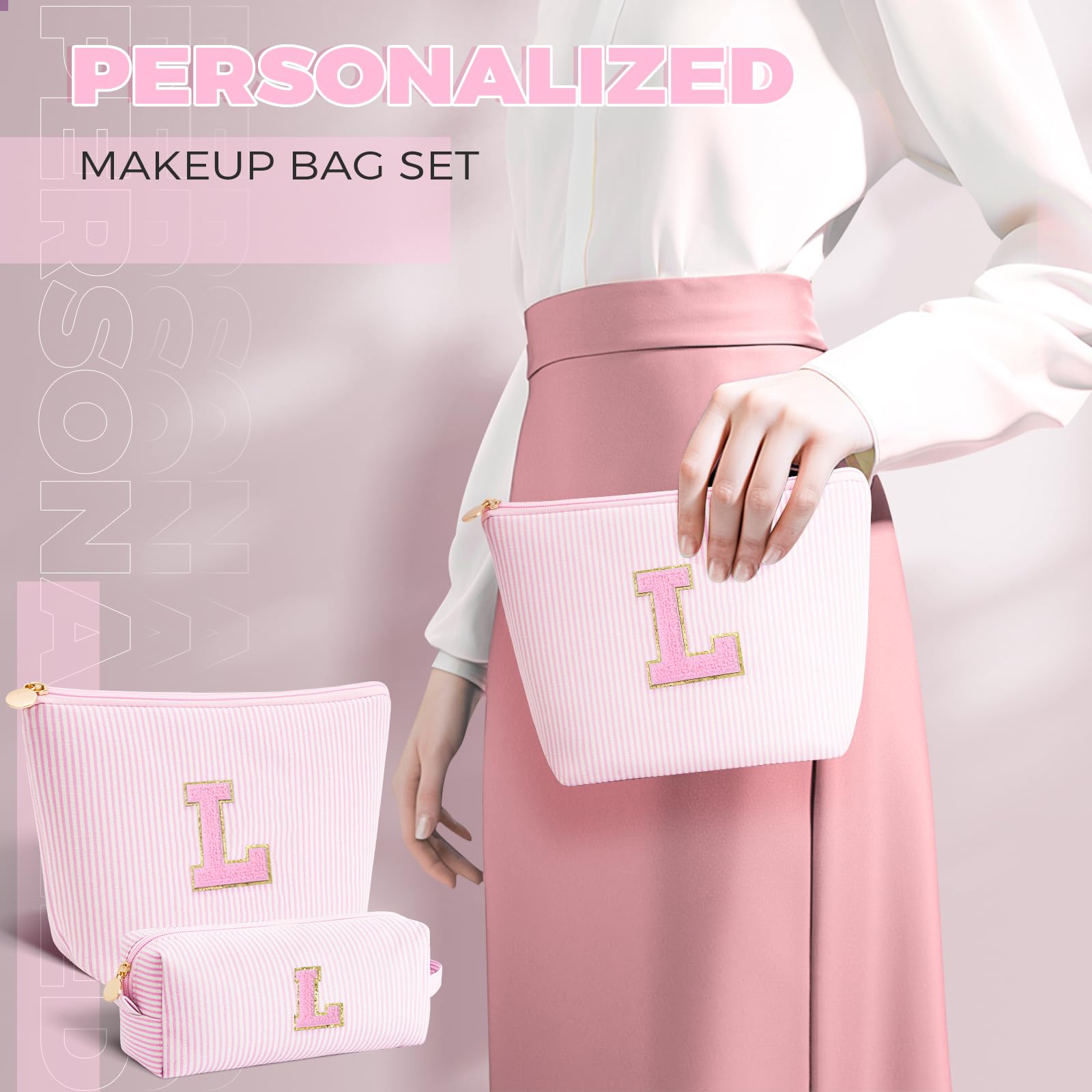 Btffitting trendy pouch makeup bag in pink ideal as a stylish gift