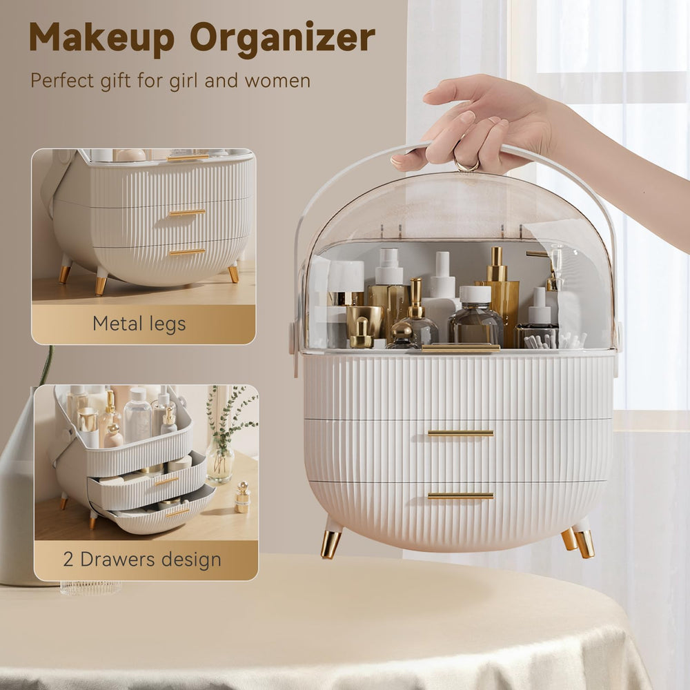 BTGGG Makeup Organizer features a dust-proof clear cover for easy visibility.