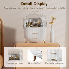BTGGG Makeup Organizer includes a sturdy handle for travel convenience.